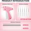 Stitch Gun for Clothes, Handheld Stitch Gun Quick Clothing Fixer, Portable Tagging Gun for Home & Retail Use, Includes 6 Needles,1000 Black & 1000 White Fasteners (Pink,1pcs+2000tag)