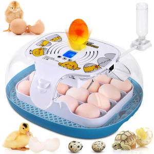 Gpeng Egg Incubator, 16 Eggs Incubator with LED Display, Auto EggTurning, Auto Temperature Control, Egg Candler, for Hatching Chicken Goose Pigeon Quail, Duck