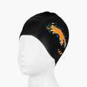 SWAVE Unisex Adult Comfortable Durable Printed Waterproof Silicone Swim Cap (White)