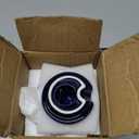 HAOTOP 12oz Sugar Bowl with Lid and Spoon,Ceramic Sugar Jar Sugar Dispenser Sugar Container Coffee Bar Accessories, Kitchen Countertop Canisters, Navy