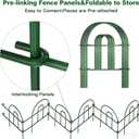 AMAGABELI 35 Panels 18in(H)50ft(L) Decorative Garden Fence No Dig Rustproof Metal Pre-Linking Fence Panels Garden Edging Border Animal Barrier Fencing for Flower Beds Yard Patio Outdoor Decor Green
