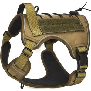CBBPET Tactical Dog Harness for Small Medium Large Dogs No Pull Adjustable Harness Training Easy Control Pet Vest, Reflective Working Training Easy Control Pet Vest Service Dog Harness with Handle, Medium (Neck 17-26, Chest 24-36)