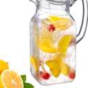 Amazing Abby - Quadly - Plastic Pitcher (64 oz, 2 Quart), Clear Water Pitcher with Lid, Fridge Jug, BPA-Free, Shatter-Proof, Great for Iced Tea, Sangria, Lemonade, Juice, Milk, and More (63.9 Ounces)