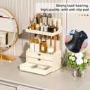 StorBin 3 Drawers Bathroom Counter Organizer - 5 Tier Makeup Organizer, Versatile Perfume Organizer, Ideal for Bathroom Storage, Vanity, Large Skincare, Perfume, Present, Cream White