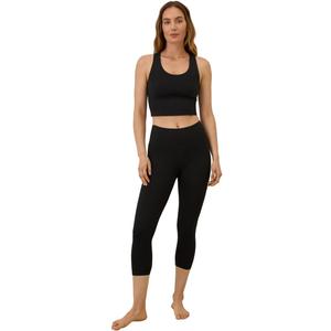 Pact Women's Everyday Cropped Legging Made with Organic Cotton (Black, L)