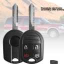 Remote Fobs Fits for Ford Explorer 2001-2015| Mustang 2005-2014| Expedition 2003-2017| Edge 2007-2015 Focus 2006-2011| Lincoln Mercury Sable 2000-2009 Mazda Keyless Entry CWTWB1U793 4D63 Chip 40/80bit (4Btn x2)