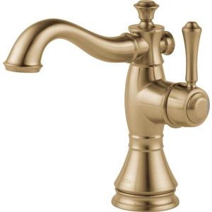 Delta Faucet Cassidy Single Hole Bathroom Faucet, Gold Bathroom Faucet, Single Handle Bathroom Faucet, Metal Drain Assembly, Champagne Bronze 597LF-CZMPU