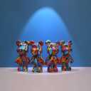 Graffiti Bear Statue Decor for Home, Resin Animal Sculpture Ornament for Indoor Room (Type D)