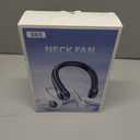 Portable Neck Fan with 6000mAh USB - Rechargeable Battery, Ultra-Light Bladeless Neck Fan LED Display, 360 Cooling Wearable Fan, 3 Speeds (White)