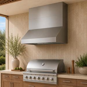 42-inch Outdoor Range Hood 2010 CFM with 12–24-inch Adjustable Stainless Steel Extension Chimney