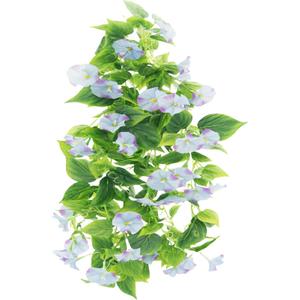 FERIAL Artificial Vines 15Feet Silk Flower Garland for Outdoors Blue Morning Glory Vine Artificial Flowers Hanging Plants Garland Fake Green Plant 2Pcs for Wall Fence Indoor Wedding Banquet Decor