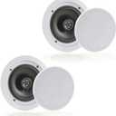 Pyle 6.5 Pair Bluetooth Flush Mount In-wall In-ceiling 2-Way Speaker System Quick Connections Changeable Round/Square Grill Polypropylene Cone & Polymer Tweeter Stereo Sound 150 Watt (PDICBT652RD)