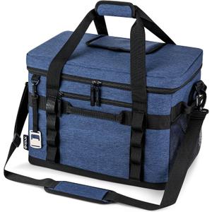 OPUX Cooler Bag, 48 Cans Insulated Soft Collapsible Portable Cooler, Soft Sided Leakproof Cooler for Beach Camping with Shoulder Strap, Ice Chest for Travel Road Trip Picnic, Navy Blue