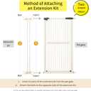 Lumizone Extra Tall Pet Gate 55.12" High Pressure Mounted 4.13" Wide Extension kit 1.37" Gap (Cream White, 55.12" H x 4.13" W, Extension)
