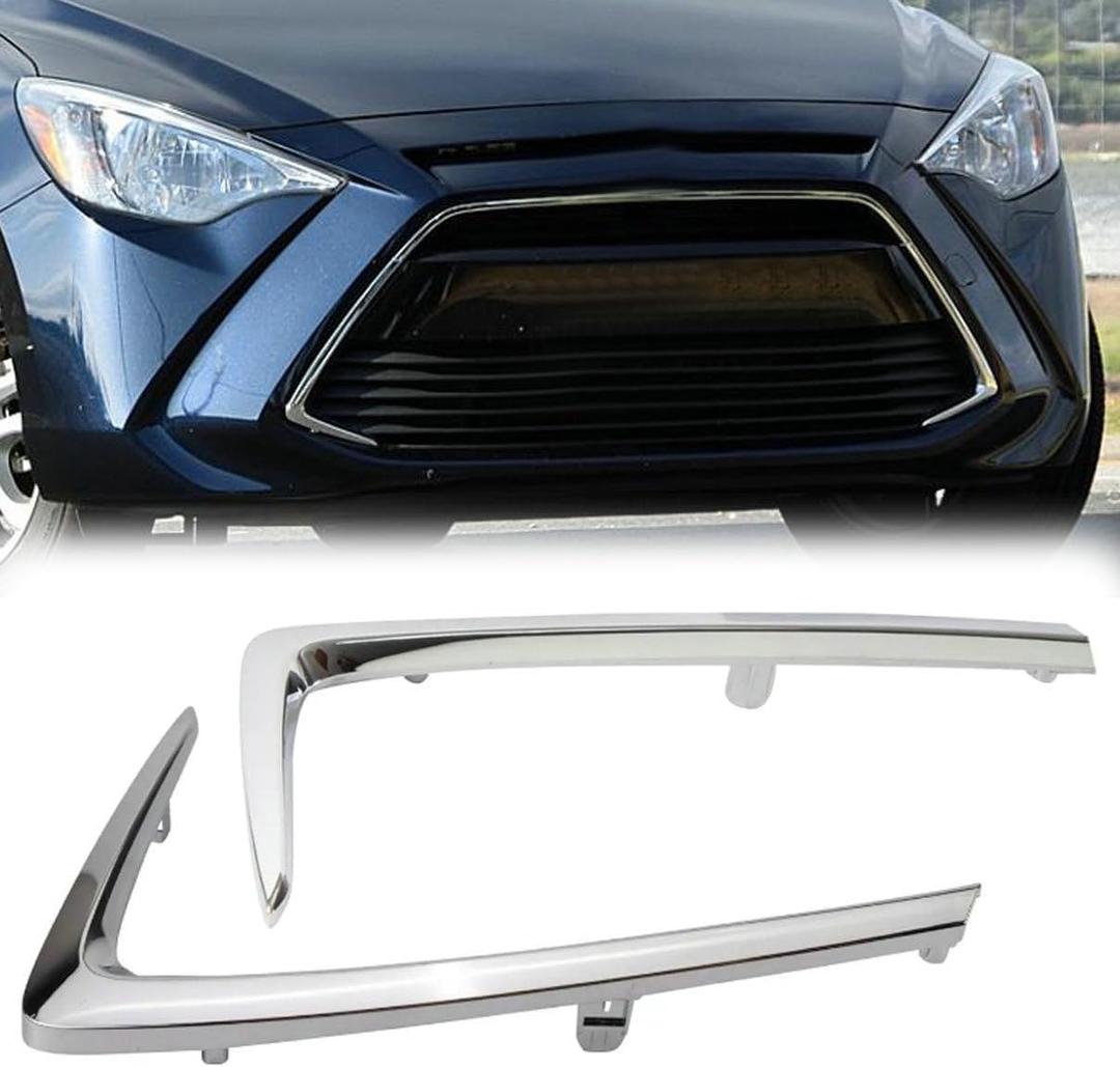 2 x Car Front Grille Side Trim,Grille Trim Grill for 2016-2020 Toyota Yaris 2016 Scion iA Chrome Car Front Grille Side Trim