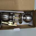 BESTTEN Keyed Entry Door Knob with Lock, Interior and Exterior Door Lock, Standard Ball, Satin Nickel