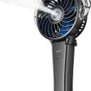 KIBEE Portable Misting Fan - 4000mAh Rechargeable, 50ml Water Tank, Foldable 180 Handheld with Mist Spray, 3-Speed Personal, Portable Charger for Travel, Outdoors, Makeup & More(Gray)