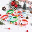 Morcheiong 40 Pieces Merry Christmas Rubber Bracelets Silicone Wristbands for Holiday Party Goodies Bags Stuffers Filler Favors Classroom Prizes School Class Exchange Supplies