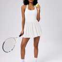 ABOCIW Womens Pleated Tennis Dress Square Neck Athletic Dress for Women Summer Golf Active Workout Dress