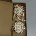 OurWarm 24Pcs Wooden Christmas Ornaments, 2 Styles Snowflakes Christmas Tree Ornaments, Set for Christmas Decor, Bohemian and Farmhouse Style Christmas Home Decor