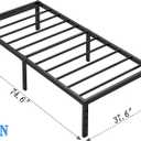 NEW JETO Metal Bed Frame,Twin Size Bed Frame with Storage Space,Heavy Duty Sturdy Mattress Foundation,Easy Assembly,No Box Spring Needed, Black,12 Inch,Twin