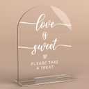 Acrylic Wedding Sign Love is Sweet Signs for Ceremony Modern Calligraphy Arch Acrylic Table Top Signs for Engagement Wedding Reception and Event Party Table Decor 8x10 Inch