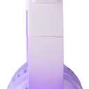 Cat Ear Kids Headphones Bluetooth, LED Light up Wireless/Wired Mode Over Ear Headphones with Build in Microphone for School/Travel (Purple)