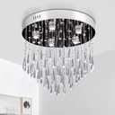 Modern Crystal Chandelier Lighting K9 Ceiling Chandeliers Lights Jewel Droplets Flush Mount Ceiling Light for Dining Room Living Room Hallway