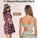 Women's Wireless Bras Comfortable Seamless Bralettes Push Up Everyday Bra for Women 3-Row Back Hooks (Green, M)