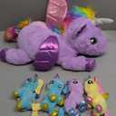 gnomantic 5 Pieces Unicorn Stuffed Animals - 1 Mommy Stuffed Unicorn with 4 Babies - Unicorns Gifts for Girls Ages 3-8, Unicorns Plush Toys for Christmas, Valentine's, Birthday Gifts (Pink & Purple)