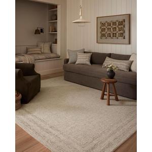 Loloi Amber Lewis Windsor Collection WIN-01 Ivory/Stone 7'-9" x 9'-9", .50" Pile Height, Area Rug, Ivory Stone  Loloi Amber Lewis Windsor Collection WIN-01 Ivory/Stone 7'-9" x 9'-9", .50" Pile Height, Area Rug, Ivory Stone