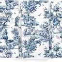 Blue and White Chinoiserie Dachshund Kitchen Towels, French Country Toile de Jouy Weiner Dog Dish Tea Towels, Dachshund Lover Gifts Decorative Hand Towel for Bathroom, 16x24 Inch Set of 3