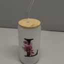 Wulcea Monogrammed Glass Drinking Cup With Lid Straw Women Lady Boss Coworker Colleague Manager Team Member Employee Gifts Executive Assistant Inter Birthday Farewell Leaving Retirement Christmas,L