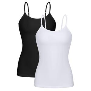 beautyin Women's Camisole Tank Tops with Built in Bras Spaghetti Strap Workout Yoga Summer Top XL
