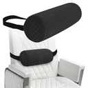 coceyese Lumbar Roll Pillow for Lower Back, Lumbar Support Foam Roll Cushion with Pillowcase and Upgraded Strap for Office, Chair, Car, Seat Pain Relief & Improving Posture (Black, Short-11 * 4.3'')