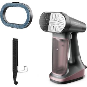 Rowenta Iron Steamer for Clothes, 3in1 Hand Held Steamers, Clothing Steamer, Ironing, Lint Remover, 7.1 Oz Tank, 1875 Watts, Auto-Off, Black & Pink, DR8865