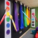 22 Pcs Giant 3D Painting Classroom Wall Decor 43.3 in Giant Inflatable Crayons Paint Strips Cloth Colored Paper Plates Palette Colorful Party Decorations DIY for School Classroom
