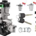 Dasbecan Ignition Switch Door Lock Cylinder Assembly Compatible with Honda Accord 2008-2011,CRV 2007-2010,FIT 2009-2011,Odyssey 2009-2011,Civic 2006-2011 Replace# 06350-SAA-G30 (with Chip ID46 Keys)