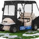 Updated Golf Cart Enclosure 2 Passenger for EZGO TXT RXV / 4 Passenger for Club Car Precedent Short Roof Driving Enclosure - Golf Cart Rain Cover with 600D and PVC, Strong YKK Zipper