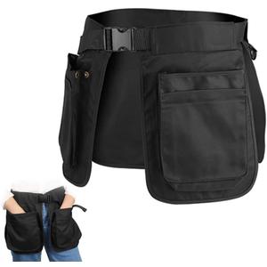 Dog Trainer Apron with 6 Pockets Adjustable Pet Handler Clothing Large Capacity Work Apron Multipurpose Waiter Apron Hair Stylist Waist Bag Garden Tool Organizer Black