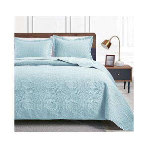 Love's cabin Quilts for Queen Bed Spa-Blue Bedspreads - Soft Bed Summer Lightweight Bedspread Comforter - Modern Style Coin Pattern Coverlet for All Season - 3 Pieces (1 Quilt, 2 Pillow Shams)