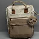 DERJUNSTAR Large Diaper Bag Backpack, Baby Dipaer bag with Insulated Bottle Holders, USB Charging Port, Travel Diaper Backpack for Mom & Dad (Beige/Khaki)