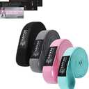 Long Resistance Bands for Working Out Women, Fabric Resistance Band, Stretch Bands for Exercise Bands Resistance Bands Set for Physical Therapy, Elastic Bands for Exercise, Ligas para Hacer Ejercicio (Pink/Mint/Gray/Black)