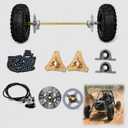29 Inch Go Kart Rear Axle Kit, 740mm DIY Live Axle Kit with Wheels