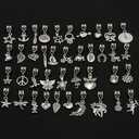 RUBYCA Tibetan Silver Color Connectors Bails Beads with Pendant fit Charm Bracelet Mix Styles (120 PCS)