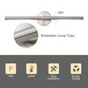 Brushed Nickel Bathroom Light Fixtures Over Mirror 24 Inch, 18W 360 Rotatable Dimmable 4000K LED Vanity Light Bar, Modern Bathroom Vanity Lights Above Mirror