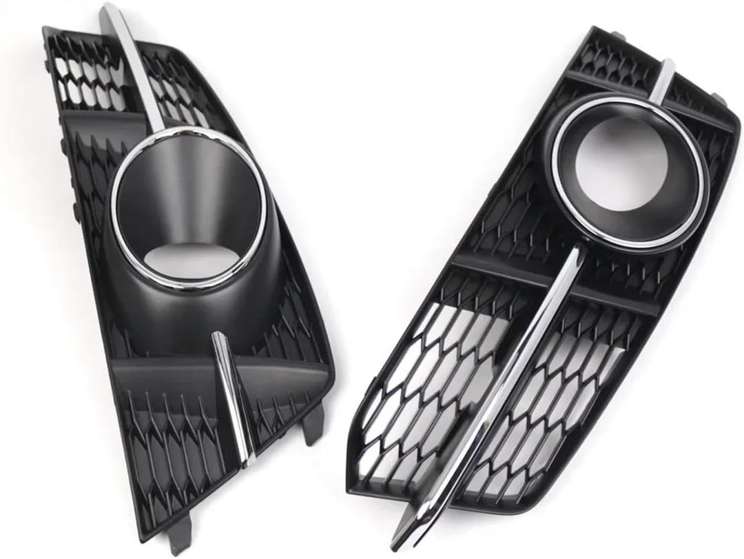 Compatible For Audi S6 A6 S-Line 2016-2018 (C7 facelift) 1 Pair Car Front Fog Light Grille Cover Trim With ACC Hole Fog Lamp Grill ABS