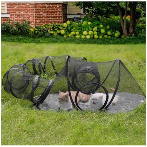 Rest-Eazzzy Outdoor Cat Enclosures, Portable Cat Tent for Outside Enclosure for Indoor Cats, Catio Outdoor Cat Enclosure for Kitty and Small Animals, Cat Playpen with Tunnel, Storage Bag