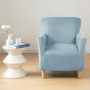 Velvet Banquet Armchair Slipcovers Soft Chair Covers Armchair 1-Piece Stretch Chair Covers for Living Room Nonslip Outdoor Armchair Slipcover Kids Pets Friendly Furniture Protector,Light Blue