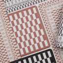 FRESHMINT Floral Checkerboard Anti-Fatigue Kitchen Mat Set of 2, Cushioned Foam Kitchen Mats for Floor, Waterproof Non Slip Comfort Mat, Modern Kitchen Rug for Kitchen Decor, Sink, Khaki Tan